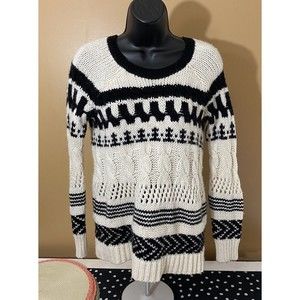 American Eagle Women’s Black/White Long Sleeve Sweater Size XS